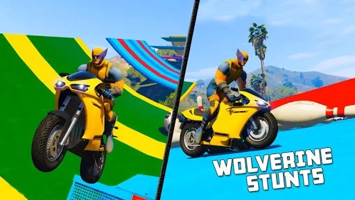 Изображение игры: Superhero Tricky bike race (kids games)