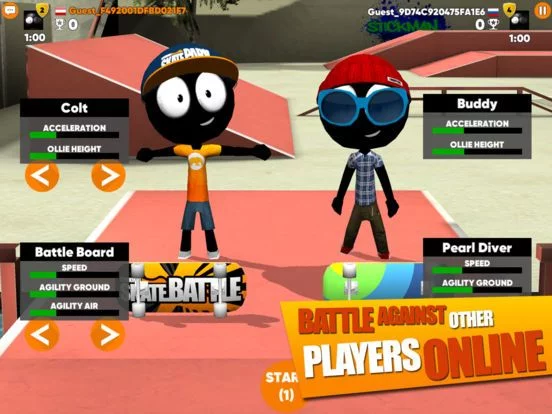 Изображение игры: Stickman Skate Battle