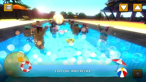 Изображение игры: Water Park Craft GO: Waterslide Building Adventure