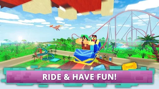 Изображение игры: Dino Theme Park Craft: Ride Dinosaur Rollercoaster
