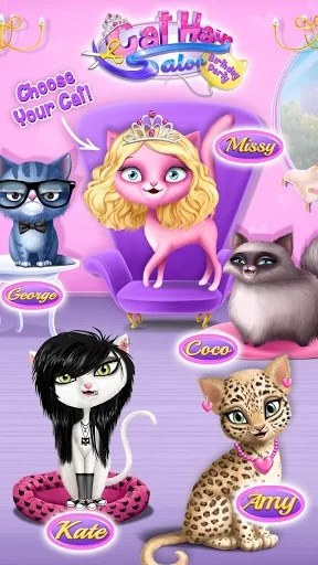 Изображение игры: Cat Hair Salon Birthday Party - Virtual Kitty Care