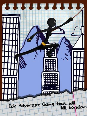 Изображение игры: A Superhero Stickman Adventure - Swinging n Flying Through The City Streets