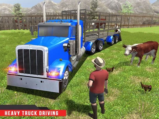 Изображение игры: Farm & Zoo Angry Animals Transporter Truck Driving
