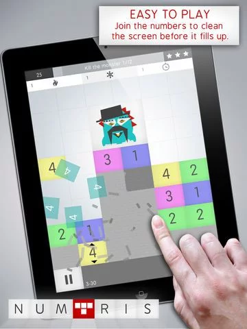 Изображение игры: Numtris: best addicting logic number game with cool multiplayer split screen mode to play between two good friends. Including simple but challenging numeric puzzle mini games to improve your math skil