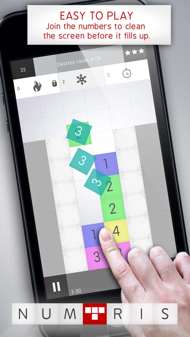 Изображение игры: Numtris: best addicting logic number game with cool multiplayer split screen mode to play between two good friends. Including simple but challenging numeric puzzle mini games to improve your math skil