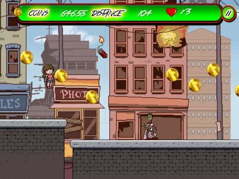 Изображение игры: A Zombie Pixel Run-ner Game