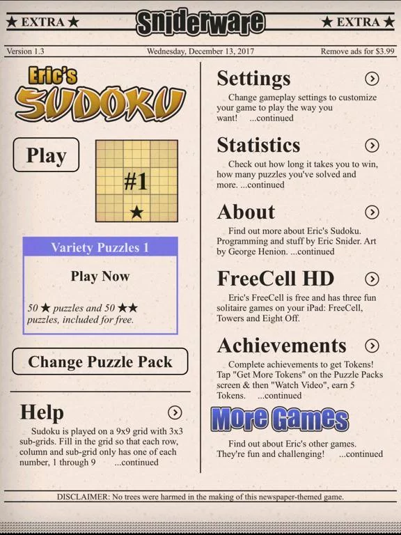 Изображение игры: Eric's Sudoku –Classic Puzzles