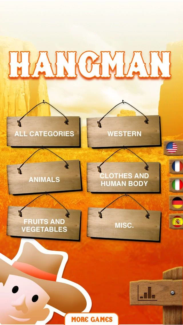 Изображение игры: Hangman for kids - A classic Hangman game in 5 languages