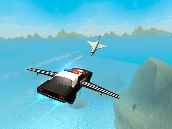 Изображение игры: Flying Police Car Driving Simulator Free: Criminal Craft Chase