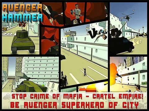 Изображение игры: Avenger Hammer - Be the hero of City of Crime with Police Cars, Airplanes, Jetpack and Helicopters