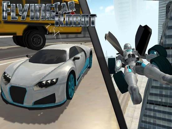 Изображение игры: Flying Car Robot Flight Drive Simulator Game 2017