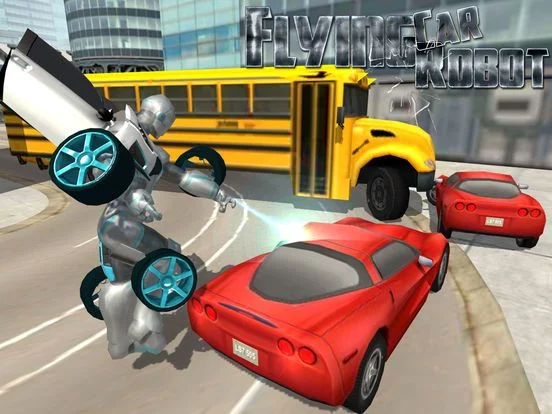 Изображение игры: Flying Car Robot Flight Drive Simulator Game 2017