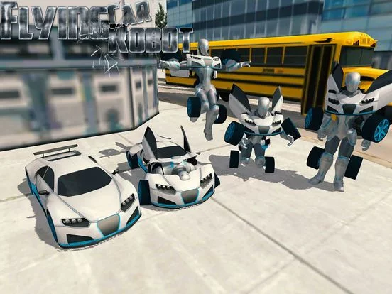 Изображение игры: Flying Car Robot Flight Drive Simulator Game 2017