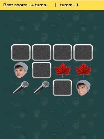 Изображение игры: Memory Match - Justin Bieber Edition!
