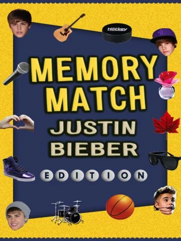 Изображение игры: Memory Match - Justin Bieber Edition!