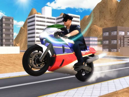 Изображение игры: Flying Police Bike Simulator