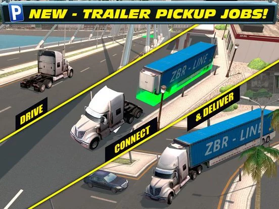 Изображение игры: Trailer Truck Parking with Real City Traffic Car Driving Sim