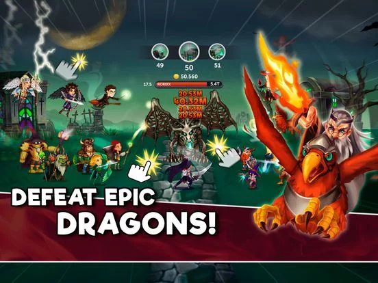 Изображение игры: Tap Dragons - Clicker Heroes RPG Game