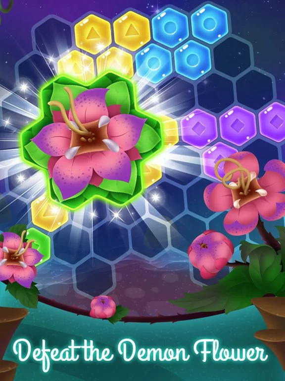 Изображение игры: Flower Secret - Hexagon Block Puzzle