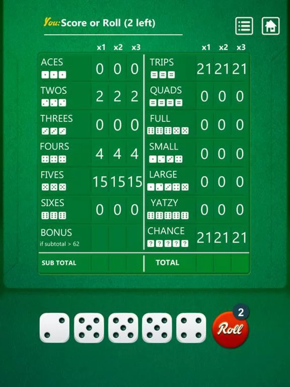 Изображение игры: Yatzy Dice Game
