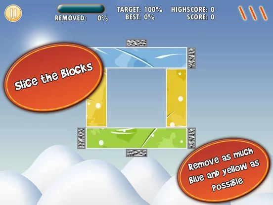 Изображение игры: Cut The Ice Blocks With Three Slices