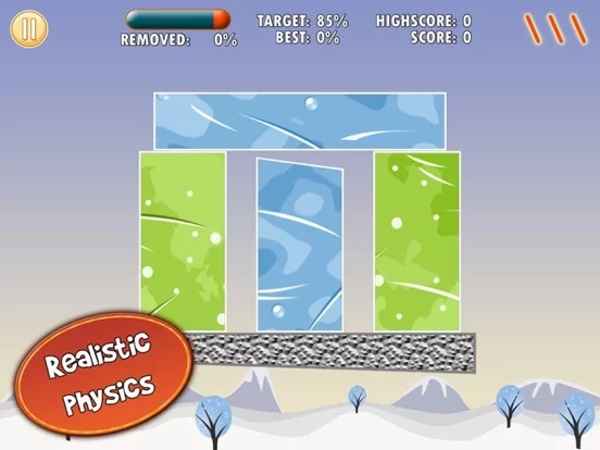 Изображение игры: Cut The Ice Blocks With Three Slices