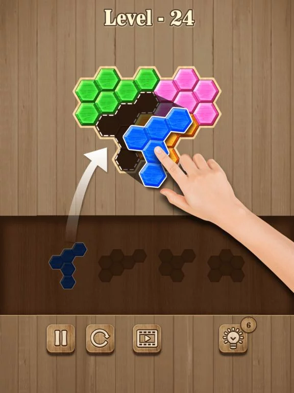 Изображение игры: Block Hexa Puzzle: Wooden Game