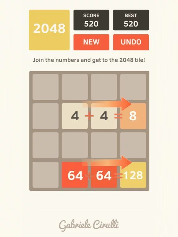 Изображение игры: 2048 by Gabriele Cirulli