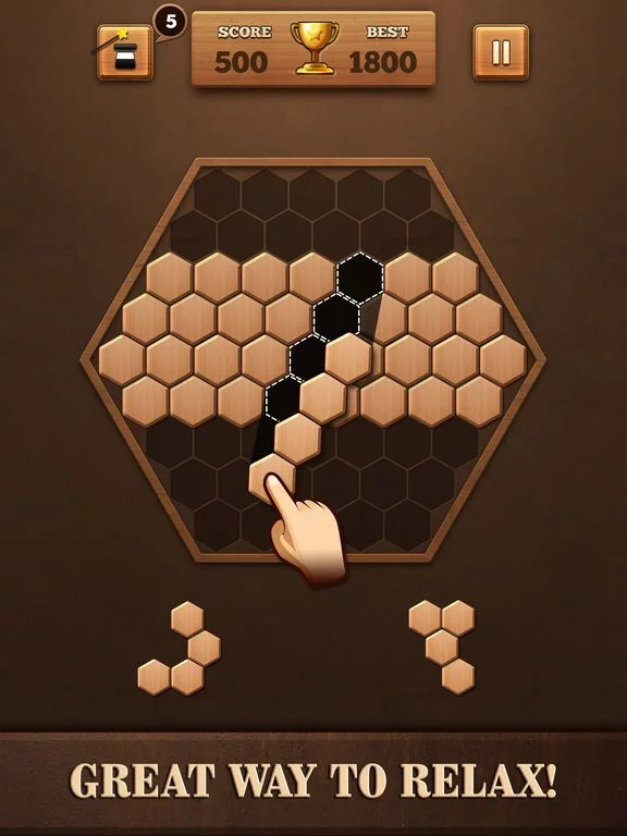 Изображение игры: Wooden Hexagon Fit: Hexa Block