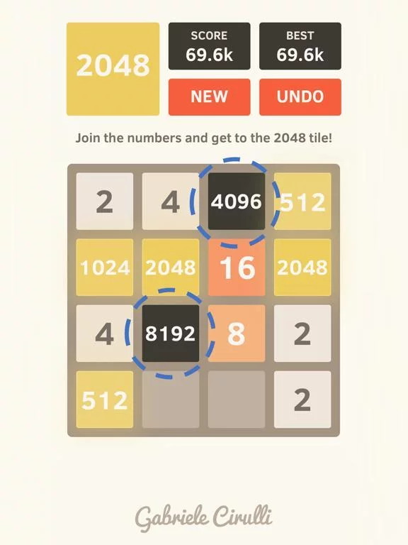 Изображение игры: 2048 by Gabriele Cirulli