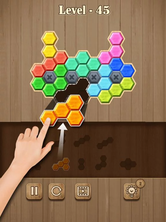 Изображение игры: Block Hexa Puzzle: Wooden Game