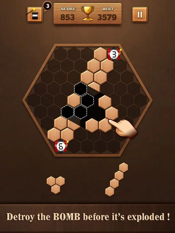 Изображение игры: Wooden Hexagon Fit: Hexa Block