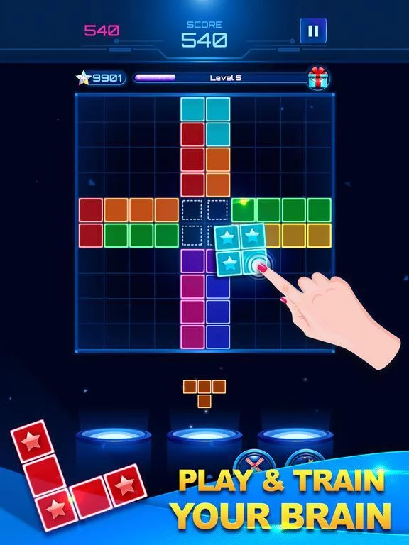 Изображение игры: Glow Block Puzzle Game