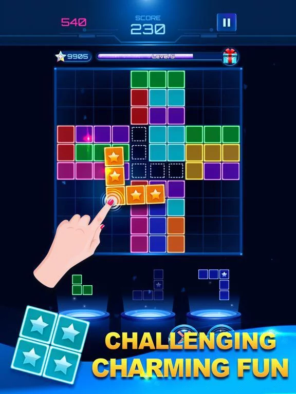 Изображение игры: Glow Block Puzzle Game