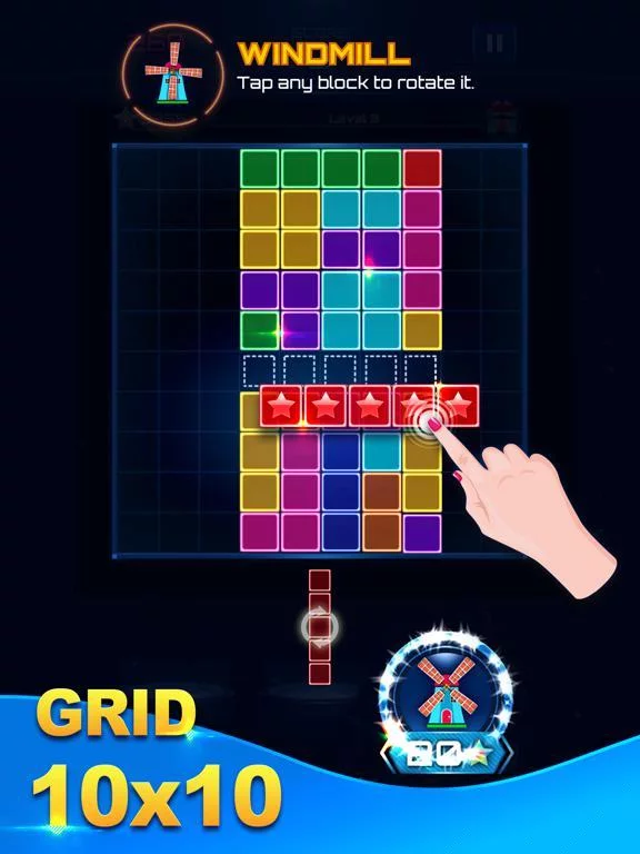 Изображение игры: Glow Block Puzzle Game