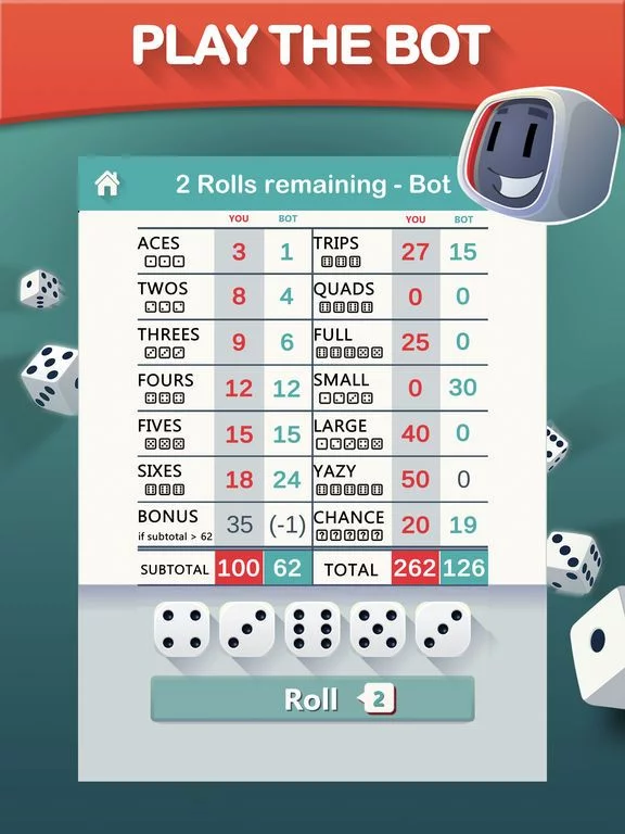 Изображение игры: Yazy yatzy dice game