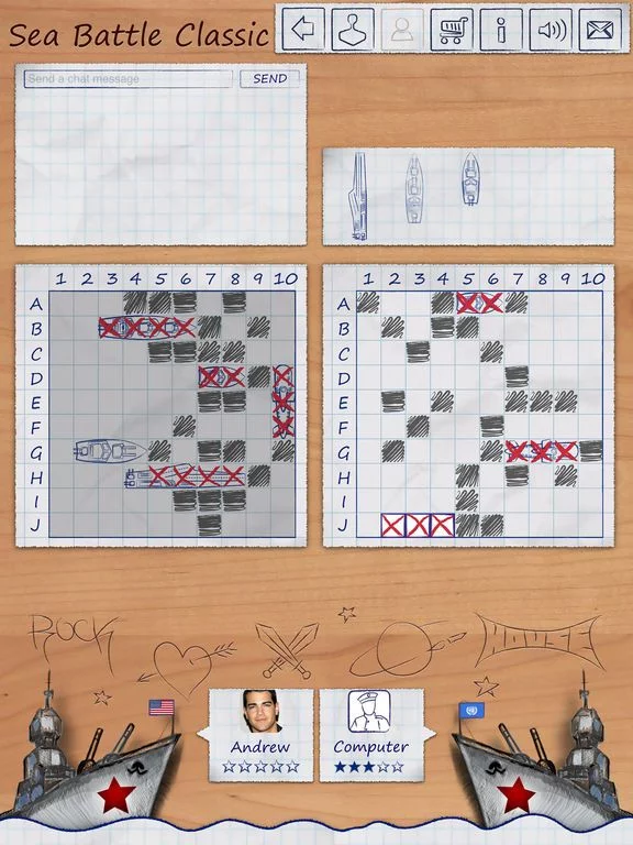 Изображение игры: Sea Battle HD: Classic battleship board game