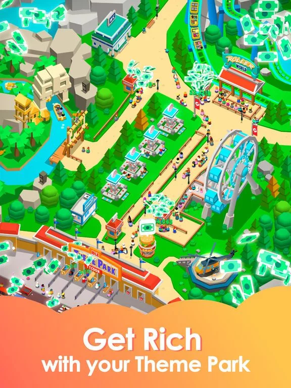Изображение игры: Idle Theme Park - Tycoon Game