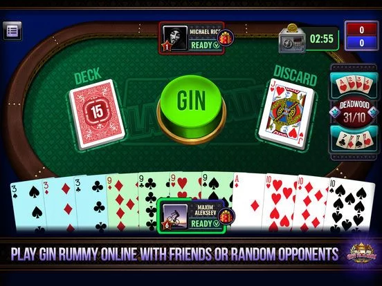 Изображение игры: Gin Rummy online card game