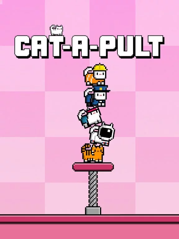 Изображение игры: Cat-A-Pult: Endless stacking of 8-bit kittens