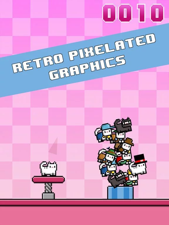 Изображение игры: Cat-A-Pult: Endless stacking of 8-bit kittens