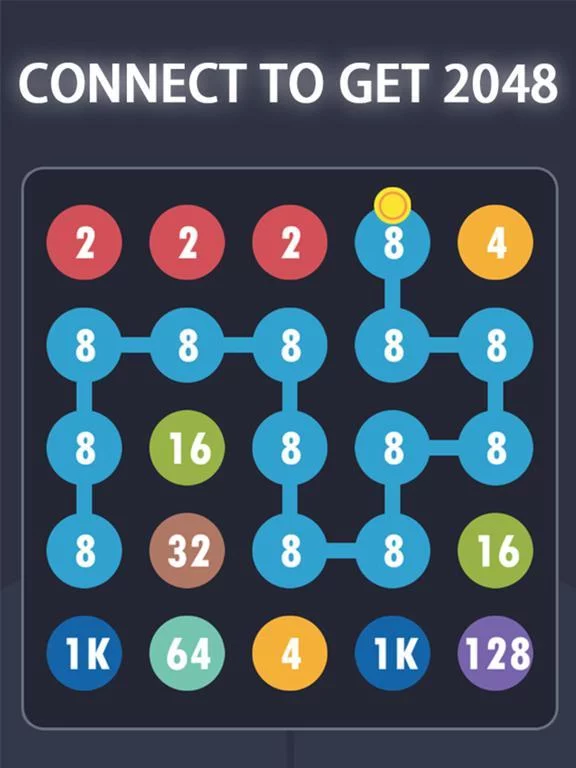 Изображение игры: 2 for 2 Dots Connect 2048