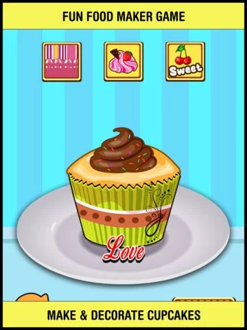 Изображение игры: A Dessert Cupcake Maker Food Cooking - baby cup cake making & lunch candy make games for kids