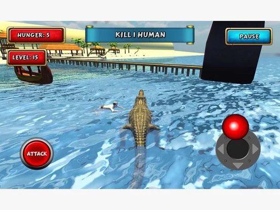 Изображение игры: Crocodile Sim Beach Hunt