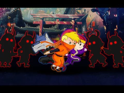Изображение игры: Brave Kid Ninja vs Clumsy Zombie Samurai Run: Temple Defense Free