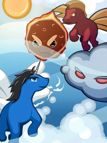 Изображение игры: `Adventure of Flying Unicorn Jumping Birds - Free
