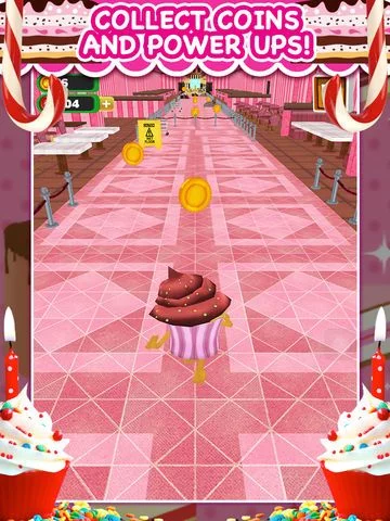 Изображение игры: 3D Cupcake Girly Girl Bakery Run Game FREE