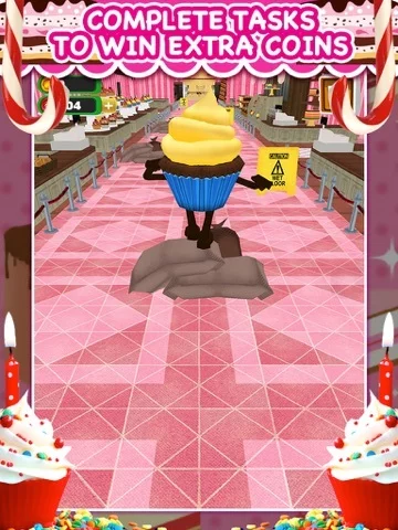Изображение игры: 3D Cupcake Girly Girl Bakery Run Game FREE