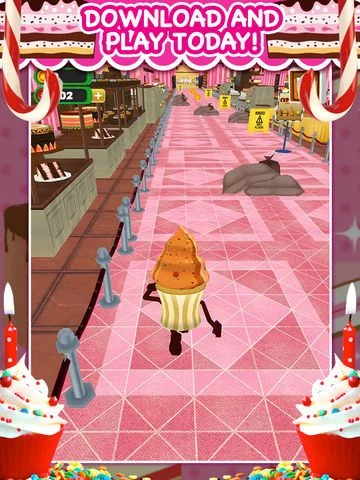 Изображение игры: 3D Cupcake Girly Girl Bakery Run Game FREE