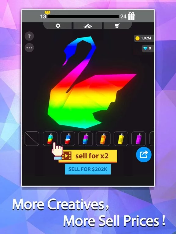 Изображение игры: Idle Painter 3D-Low Poly&Tap